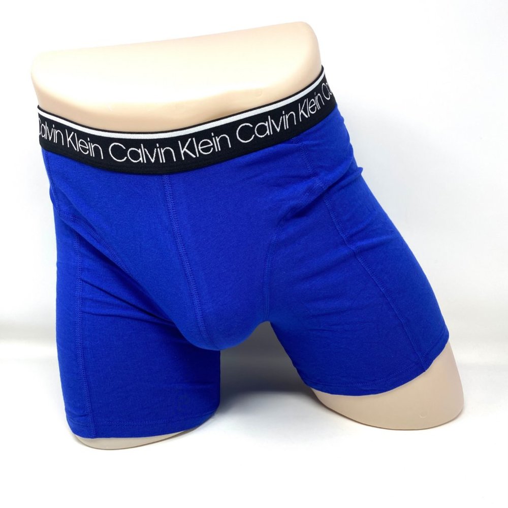 Calvin Klein 3 Pack Men's Size NP24220432 Cotton Stretch Boxer Briefs Black Blue - Picture 3 of 8
